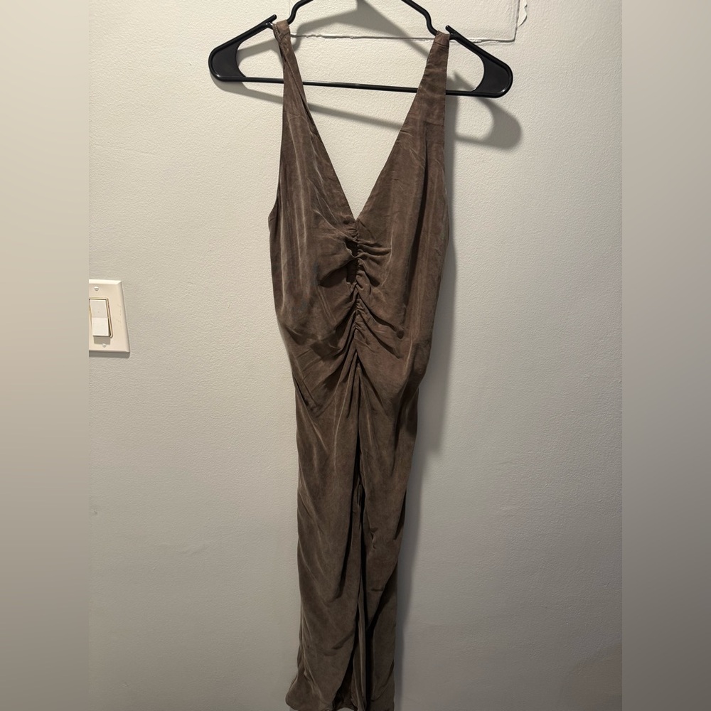 Crescent Backless Brown Dress
